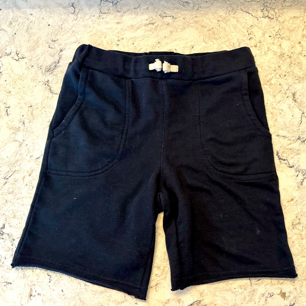 Boys black cozy shorts with pockets